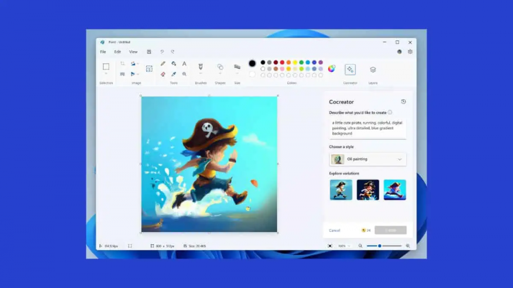 Microsoft Paint's AI-powered image generator: Cocreator