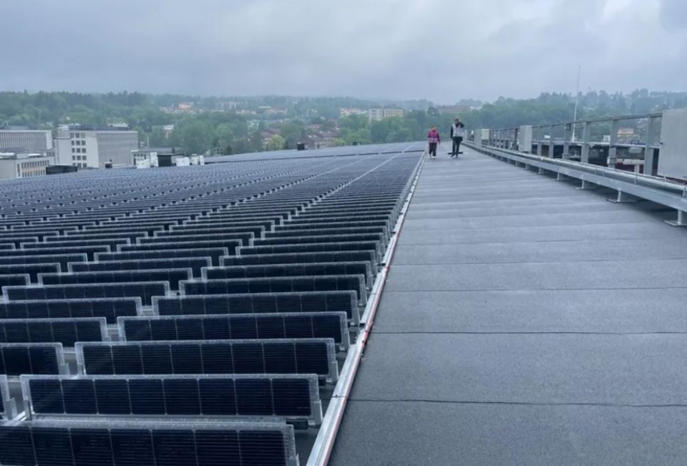 Norway built the world's largest solar power plant on the roof of a soccer field