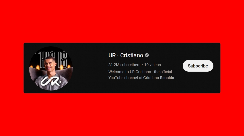 Ronaldo broke the record on YouTube: 1 million subscribers in 90 minutes!