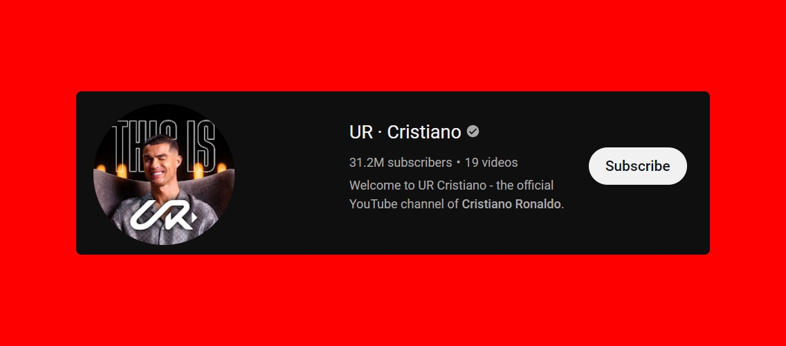 Ronaldo broke the record on YouTube: 1 million subscribers in 90 minutes!