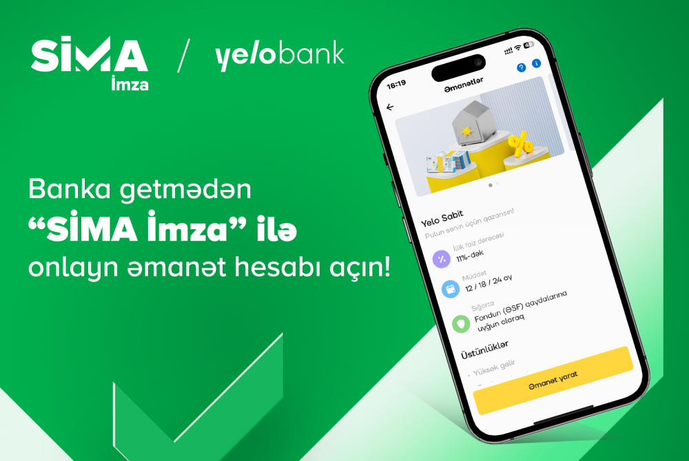 Banka getmədən “SİMA İmza” ilə onlayn əmanət hesabı açın!