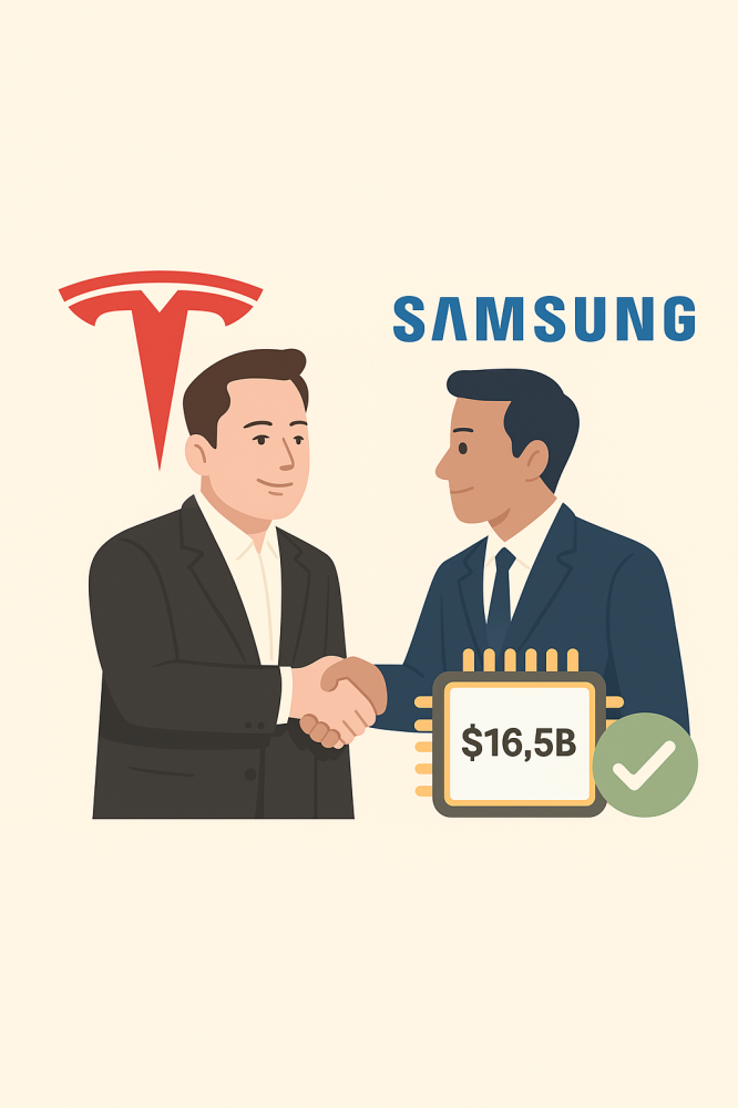 Samsung və Tesla 2033-cü ilə qədər 16,5 milyard dollarlıq çip tədarükü müqaviləsi imzaladı