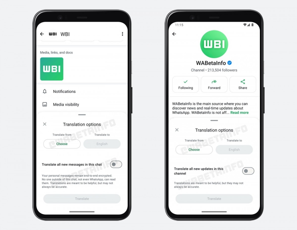 WhatsApp adds translation feature