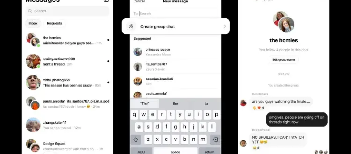 Group creation is enabled in Threads