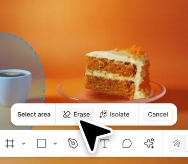 Figma integrates an eraser tool with AI