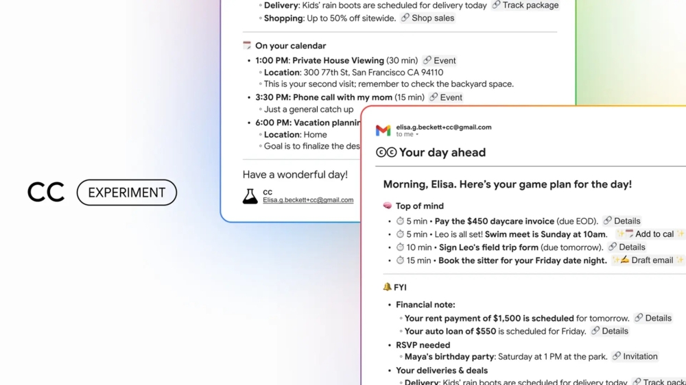 Google Introduces “CC,” a New Email-Based AI Assistant