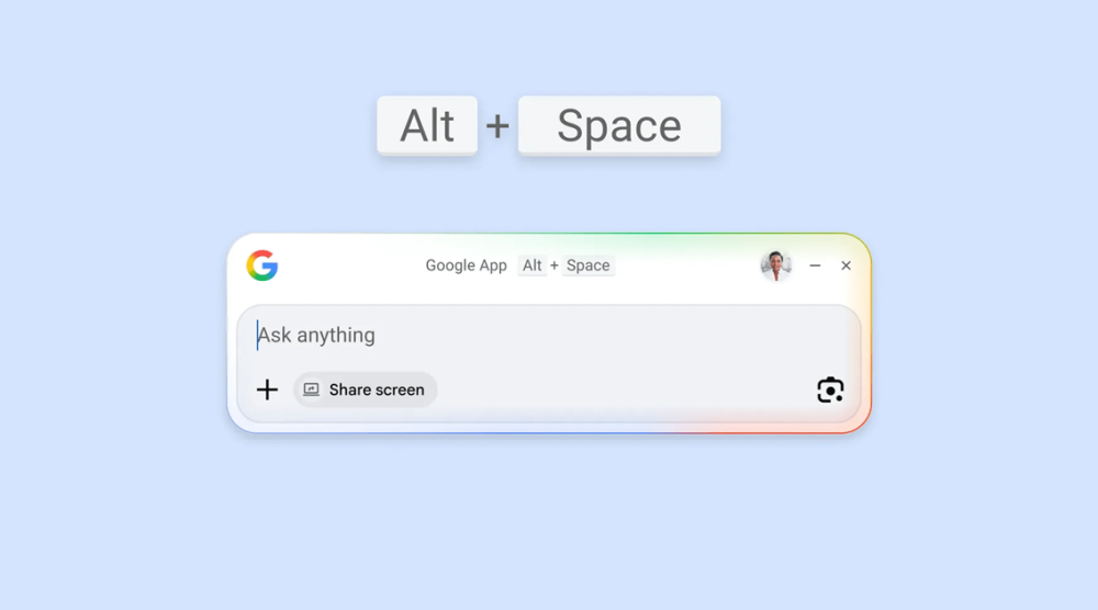 Google launches new AI search bar for Windows