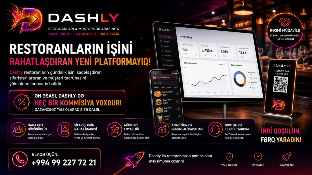 Restoranlar üçün yeni rəqəmsal platforma — Dashly təqdim olunub