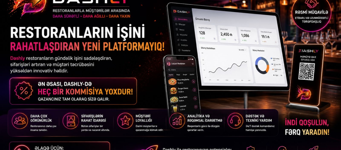 Restoranlar üçün yeni rəqəmsal platforma — Dashly təqdim olunub