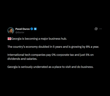 Pavel Durov: Gürcüstan biznes üçün ciddi dərəcədə dəyərləndirilməyən ölkədir