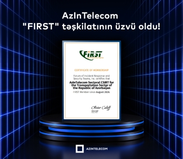 “AzInTelecom”un kibertəhlükəsizlik xidməti qlobal səviyyədə tanındı